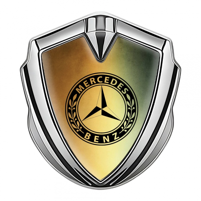 Mercedes Benz Bodyside Badge Self Adhesive Silver Copper Gradient Laurel