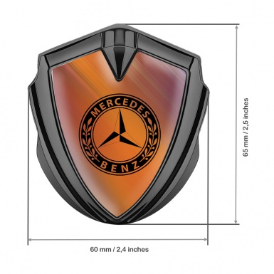 Mercedes Benz Tuning Emblem Self Adhesive Graphite Orange Gradient Ring