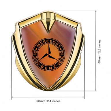 Mercedes Benz Tuning Emblem Self Adhesive Gold Orange Gradient Ring