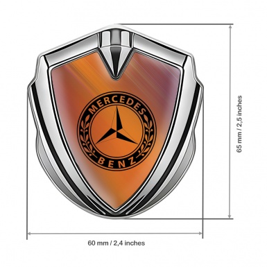 Mercedes Benz Tuning Emblem Self Adhesive Silver Orange Gradient Ring