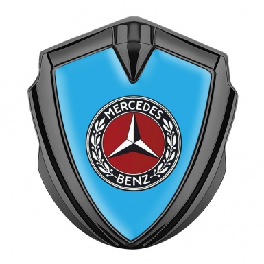 Mercedes Benz Fender Emblem Badge Graphite Blue Base Red Circle Design