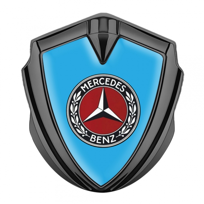 Mercedes Benz Fender Emblem Badge Graphite Blue Base Red Circle Design