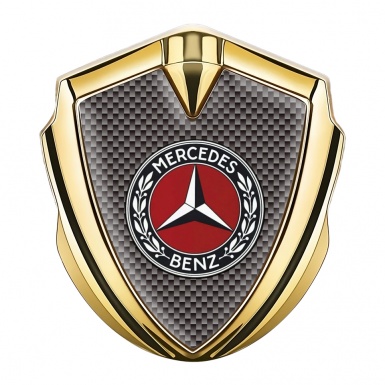 Mercedes Benz Bodyside Badge Self Adhesive Gold Grey Carbon Red Ring