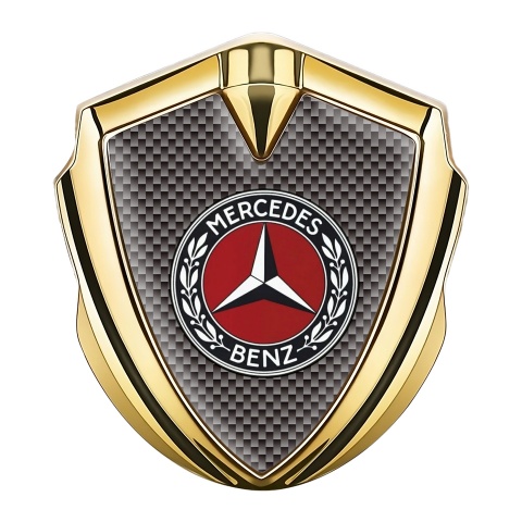 Mercedes Benz Bodyside Badge Self Adhesive Gold Grey Carbon Red Ring