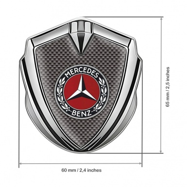 Mercedes Benz Bodyside Badge Self Adhesive Silver Grey Carbon Red Ring