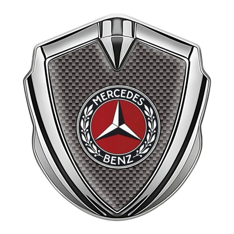 Mercedes Benz Bodyside Badge Self Adhesive Silver Grey Carbon Red Ring