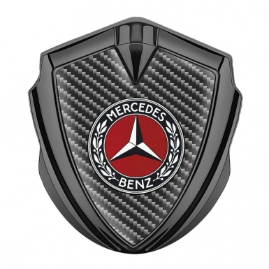 Mercedes Benz Tuning Emblem Self Adhesive Graphite Grey Carbon Red Circle