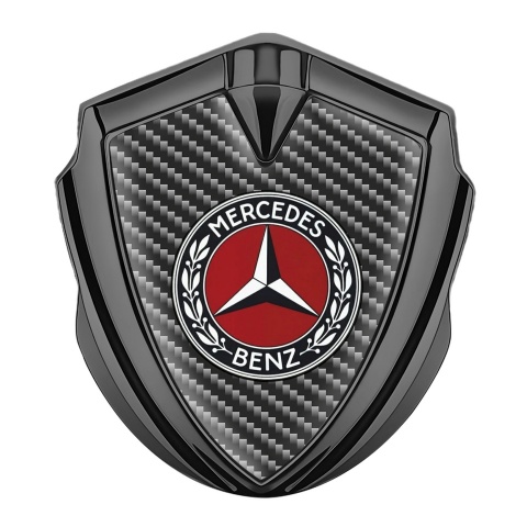 Mercedes Benz Tuning Emblem Self Adhesive Graphite Grey Carbon Red Circle