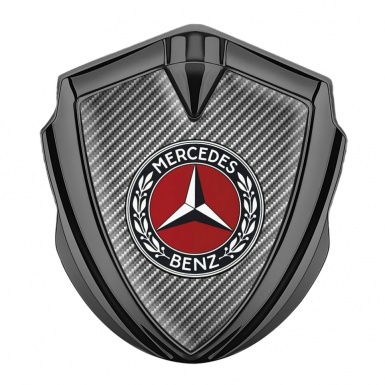 Mercedes Benz Fender Metal Domed Emblem Graphite Light Carbon Laurel Ring