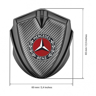 Mercedes Benz Fender Metal Domed Emblem Graphite Light Carbon Laurel Ring