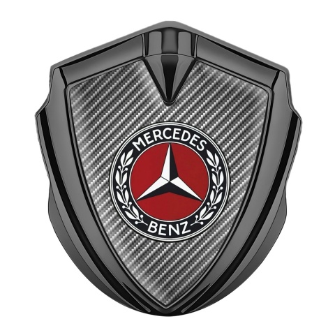 Mercedes Benz Fender Metal Domed Emblem Graphite Light Carbon Laurel Ring