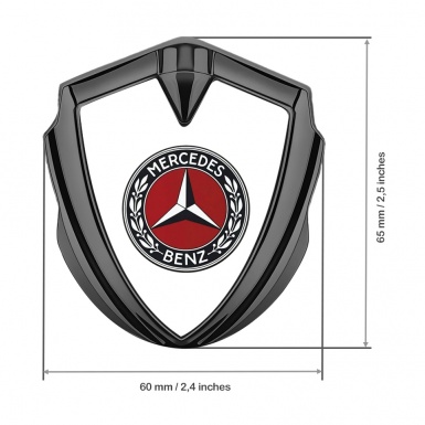 Mercedes Benz Self Adhesive Bodyside Emblem Graphite White Red Laurel Ring