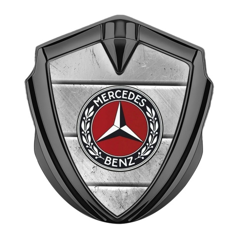Mercedes Benz Emblem Auto Zeichen Graphit Tonfarbe mit Steinplatten Hintergrund Stil