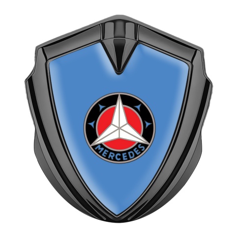 Mercedes Selbstklebendes Metallaufkleber Emblem Graphit Tonfarbe mit blau Fundaments Weisser Stern Logo