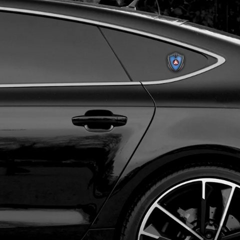 Mercedes Selbstklebendes Metallaufkleber Emblem Graphit Tonfarbe mit blau Fundaments Weisser Stern Logo