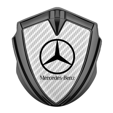 Mercedes Benz Trunk Emblem Badge Graphite White Carbon Classic Black Logo