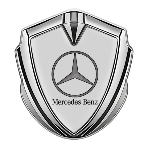 Mercedes Benz Trunk Metal Emblem Badge Silver Grey Texture Logo Design