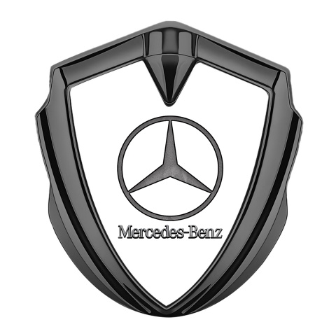 Mercedes Metal Emblem Self Adhesive Graphite White Pattern Vintage Logo
