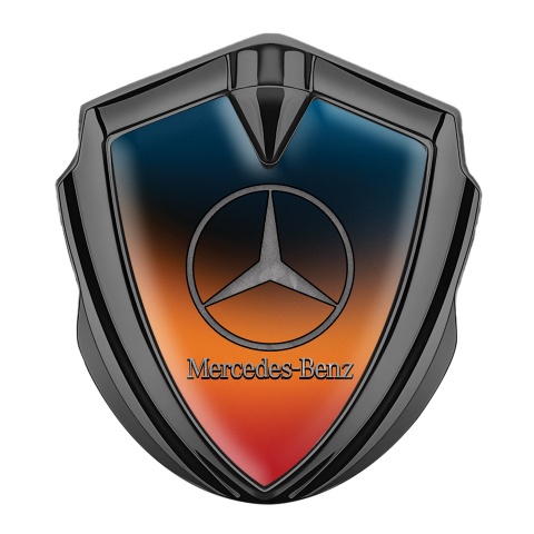 Mercedes Bodyside Domed Emblem Graphite Colorful Textured Vintage Logo