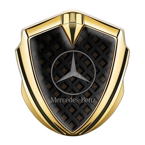 Mercedes Benz Fender Emblem Badge Gold Brown Texture Sandy Logo Design