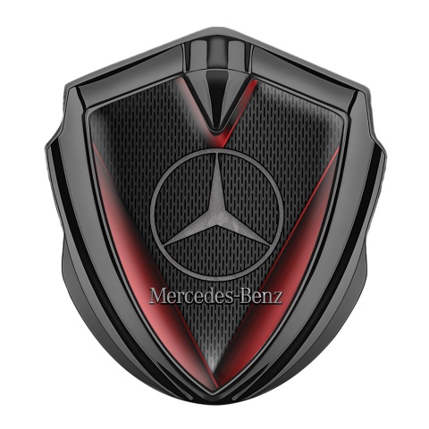 Mercedes Benz Trunk Emblem Badge Graphite Dark Grating Red Elements Design