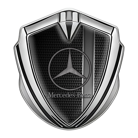 Mercedes Benz Self Adhesive Bodyside Emblem Silver Dark Carbon Grey Stripe