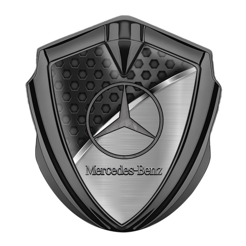 Mercedes Benz Bodyside Domed Emblem Graphite Dark Hex Chrome Stripe