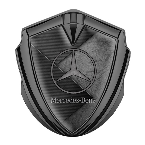 Mercedes Benz Fender Emblem Badge Graphite Scratched Surface Panels Design