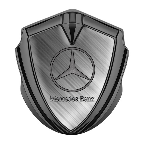 Mercedes Benz Trunk Metal Emblem Badge Graphite Brushed Aluminum Pattern
