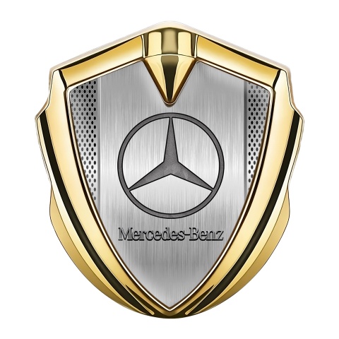 Mercedes Benz Metal Emblem Self Adhesive Gold Light Grate Alloy Pilon