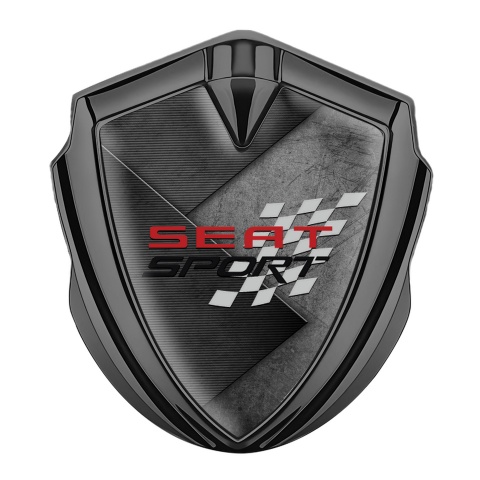 Seat Sport Emblem Abzeichen Graphit Tonfarbe Grau Schwarz textur design