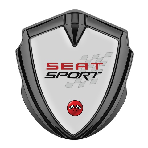 Seat Sport Abzeichen selbstklebend Graphit Tonfarbe Grau Design