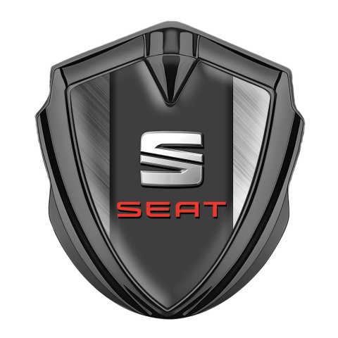 Seat Selbstklebendes Metallaufkleber Emblem Graphit Tonfarbe Geburstetes Aluminium Design