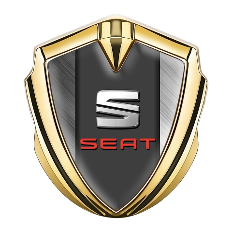 Seat Selbstklebendes Metallaufkleber Emblem Goldtonfarbe Geburstetes Aluminium Design