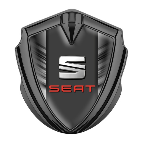 Seat Emblem Abzeichen selbstklebend Graphit Tonfarbe Grau Seitenlinien Design