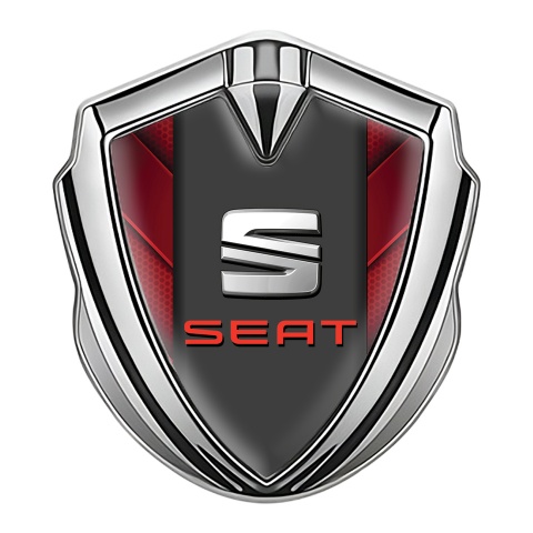 Seat Emblem Auto Zeichen Silbertonfarbe Rote V Form Elemente Design