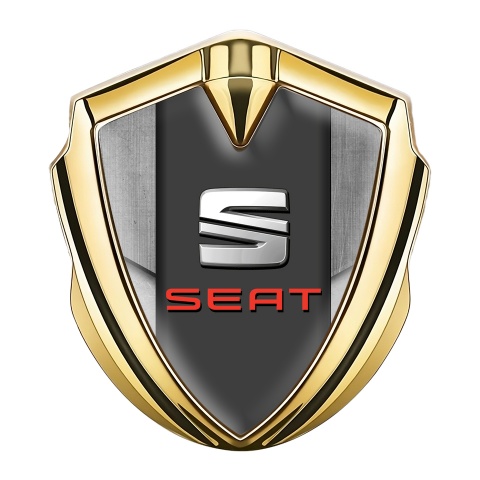 Seat Emblem Abzeichen selbstklebend Goldtonfarbe Steinplatteneffekt Design