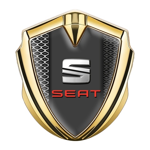 Seat Emblem Auto Zeichen Goldtonfarbe Metall Mesh Auflage