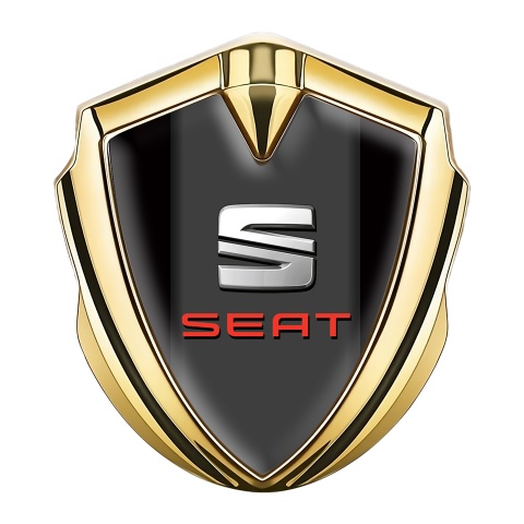 Seat Emblem Aufkleber Autozubehor Goldtonfarbe Schwarz Fundament mit Rote Grau Logo