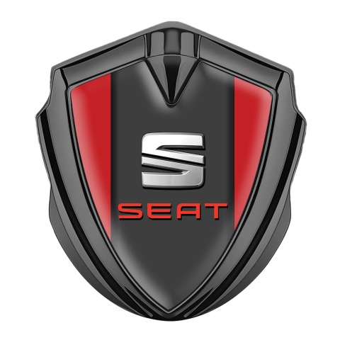 Seat Seitenflugel Emblem Aufkleber Graphit Tonfarbe Rote Fundament mit Grau Rote Logo