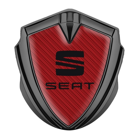 Seat Abzeichen selbstklebend Graphit Tonfarbe Rote Carbon mit Schwarz logo
