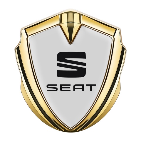 Seat Emblem Auto Zeichen Goldtonfarbe Grau Stil