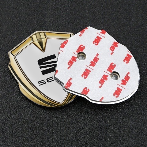 Seat Emblem Auto Zeichen Goldtonfarbe Grau Stil