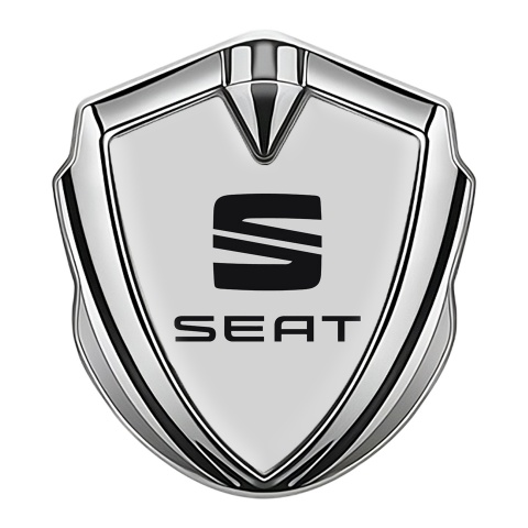 Seat Emblem Auto Zeichen Silbertonfarbe Grau Stil