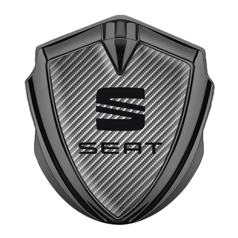 Seat Emblem Aufkleber Autozubehor Graphit Tonfarbe Grau Carbon Stil