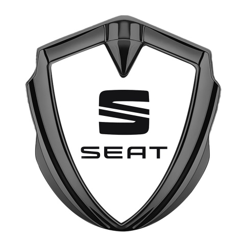 Seat Self Adhesive Bodyside Emblem Graphite White Base Black Logo