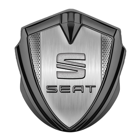Seat Emblem Aufkleber Autozubehor Graphit Tonfarbe Mesh mit Metallplatte Design