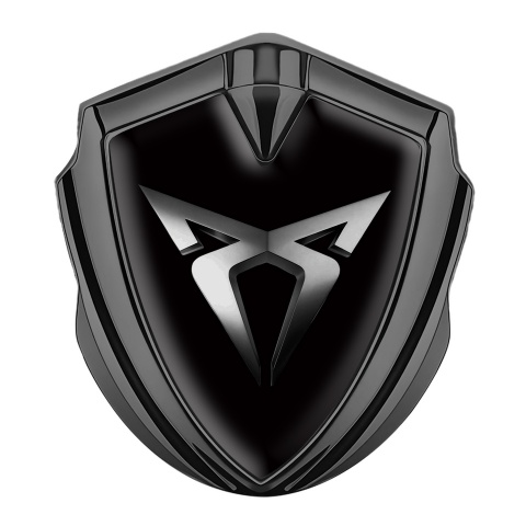 Seat Cupra Emblem Logo Schriftzug Aufkleber Graphit Tonfarbe Schwarz Basis mit Metall Logo