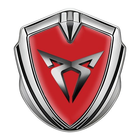 Seat Cupra Self Adhesive Bodyside Emblem Silver Red Base Metallic Effect