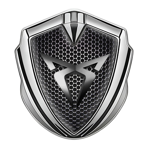 Seat Cupra Bodyside Domed Emblem Silver Grate Steel Logo Design